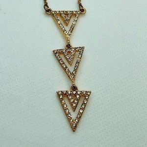 Rose Gold Necklace with Pave crystals